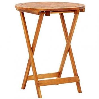 Table de jardin en bois d'acacia pliable 60 x 75 cm