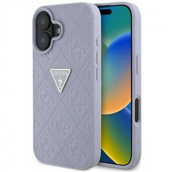 Protection Guess Hot Stamp 4G Logo Triangulaire en Métal violet – iPhone 16