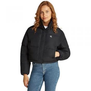 Calvin Klein Jeans Daunenjacke Matte Cropped Puffer Schwarz Größe S Damen
