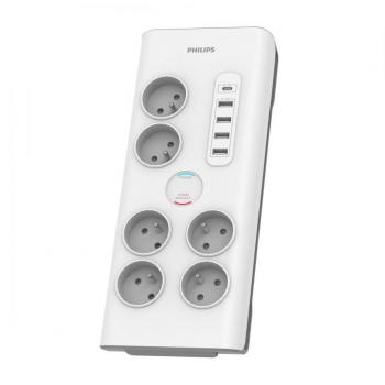 Multiprise Philips 6 prises avec 4 ports USB