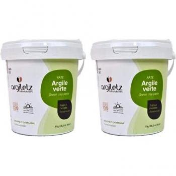 Cataplasme d’Argile Verte – Lot de 2 Pots (1 kg chacun)
