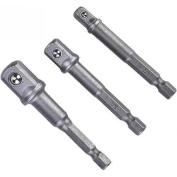 Trío de Conectores de Vástago ¼″ a 3/8″ y ½″