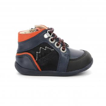 Botines KICKERS Bins Mountain Cuir, Niños y Niñas, Color 103 Marine Orange