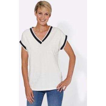 Baumwoll-Casual Shirt Damen 44 – V‑Form Schnitt, beige ecru