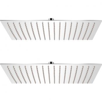 Lot de 2 douches à tête rectangulaire 30x40 cm en acier inoxydable