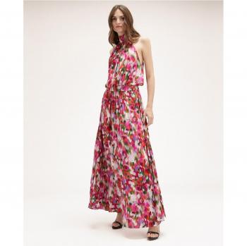 Motivi: Vestido largo de estampado floral chino con cuello halter