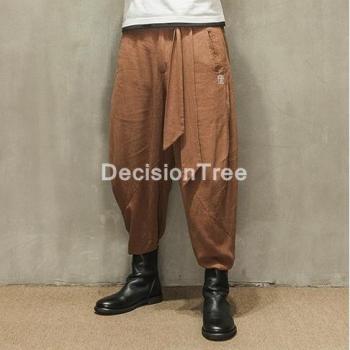Pantalones de lino y algodón para kung fu
