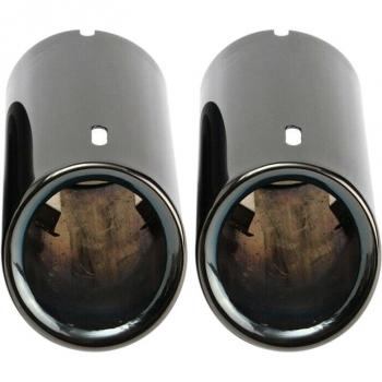 2X Black Titanium Exhaust Tips for BMW E90 E92 325 328I