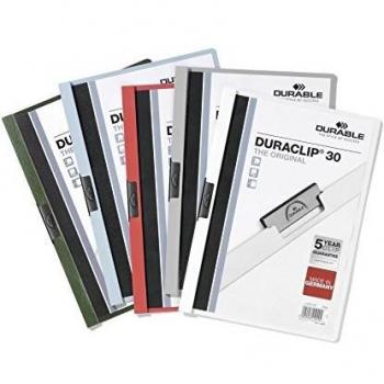 Durable Duraclip Folder PVC Clear Front 3mm [Pack 25]
