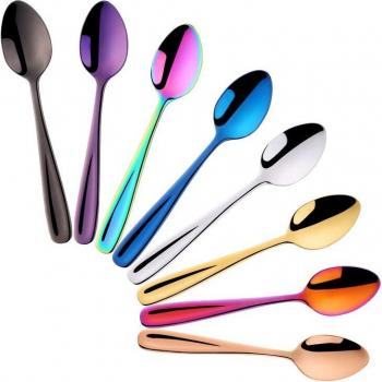Cuillères à thé en acier inoxydable 10 pièces multicolores