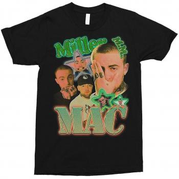 Mac Miller – Estilo Negro Camiseta Masculina