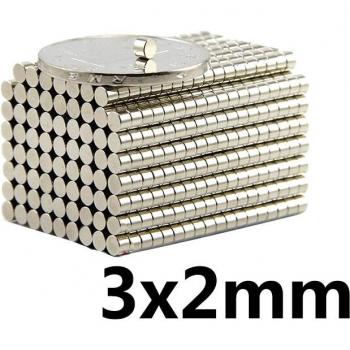 Bulk 3x2mm Neodymium Disc Magnets