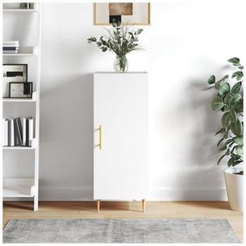 JINLEFU Weißes Hochglanz Sideboard aus Holzwerkstoff