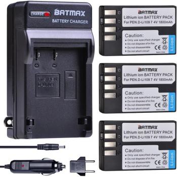 Batmax D-Li109 Lithium-Ion Battery and Charger for Pentax K-R, K-2, K30, K50, K500