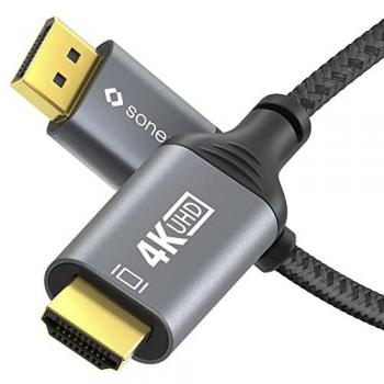Sonero 3m DP auf HDMI Kabel, 4K60, grau/schwarz
