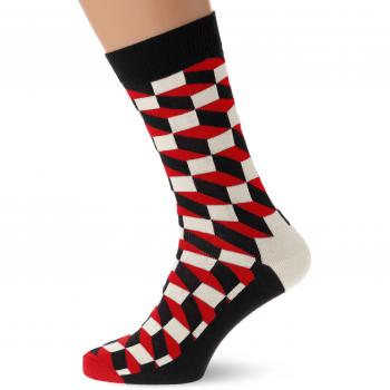 Happy Socks Men's Filled Optic Sock 100 DEN, Multicolour 068 (Size:44)