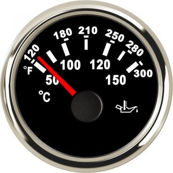 Monitor Automático de Temperatura de Aceite 52mm 9-32V Indicador Puntero con Luz LED Blanca