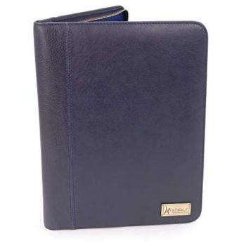 Zipped Khloe Leather A4 Conference Folder + Notepad