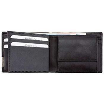 Portefeuille en cuir noir format italien