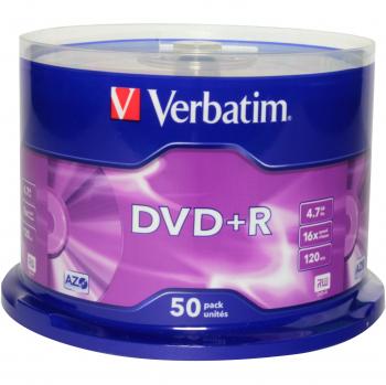 Verbatim DVD+R Non-Printable Spindle 16x 4.7GB (Pack of 50)