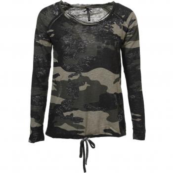 EXPLORE Key Largo Damen Pullover Langarm – Camouflage Khaki, M