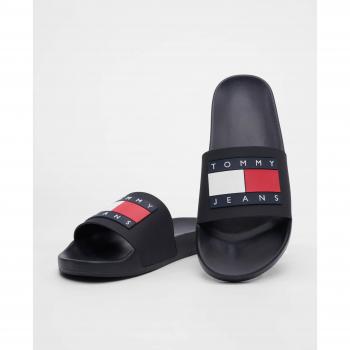 Tommy Jeans Pantoletten Flag Pool Sld Ess EN0EN02115 Schwarz 40 Damen