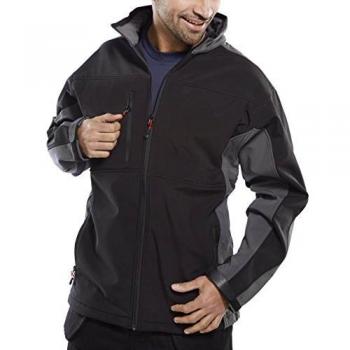 Two Tone Soft Shell Jacket Black/Grey 5XL
