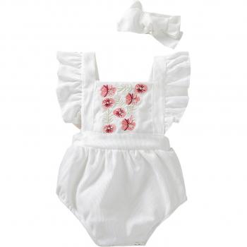 Ensemble de barboteuse pour bébés filles 0-24 mois, 2 pièces, coton