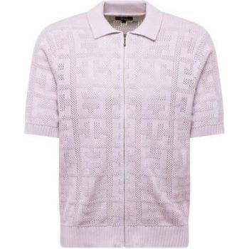 HUF Purple Jacquard Zip Polo Shirt for Men
