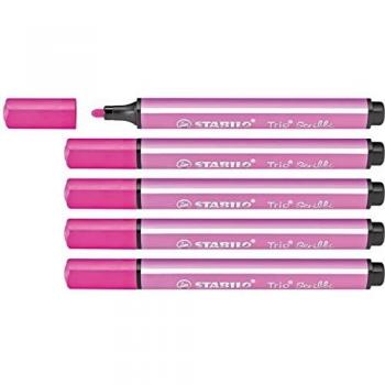TRIO SCRIBBI 5 × Stabilo – Pennarello Rosa a Molla