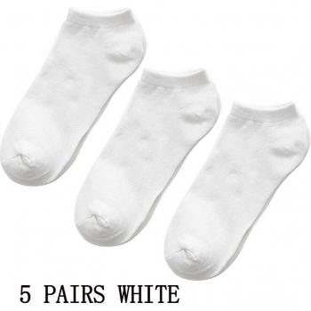 5/10 Pairs Black White Gray Boat Socks for Students