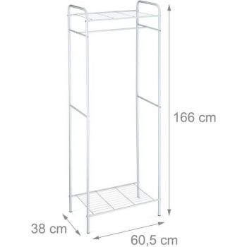 Portant à vêtements tringle 166 cm blanc avec support renforcé