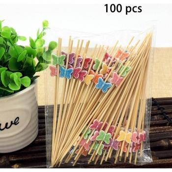 100 Stuks Draagbare Bamboe Vorken voor Party Snacks
