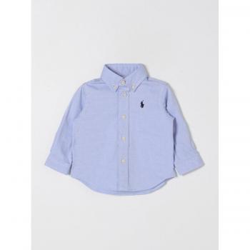 Camicia Azzurra Ralph Lauren per Neonati in Cotone