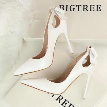 Tacones BIGTREE 10 cm, charol gris, para mujer