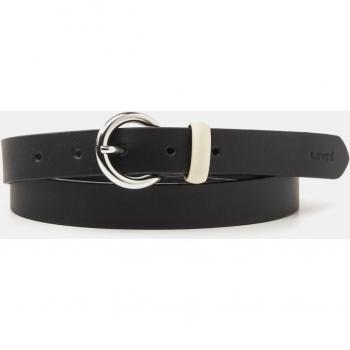 Cinturón de piel para mujer Levi's en color negro con hebilla redondeada