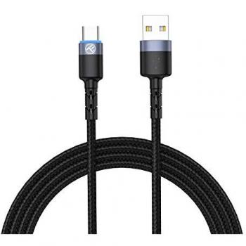 Cable Tellur USB‑Type C à LED, Nylon Tressé 1,2 m – Noir (Nouveau)