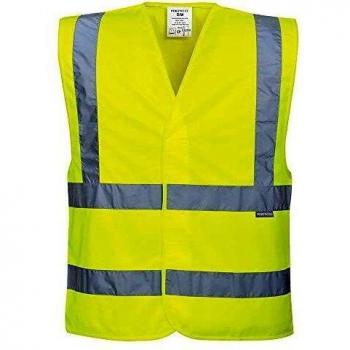 Vestuario de Trabajo PortWest C470 Alta Visibilidad, Cierre Autoadherente y 2 Bandas