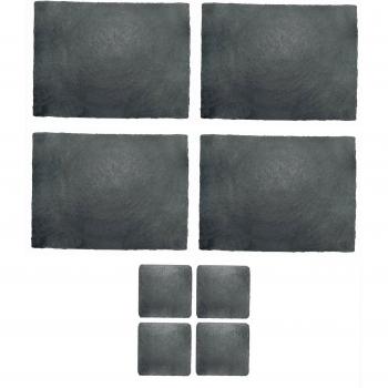 EarthTone Slate Placemats & Coasters, 4-Item Bundle