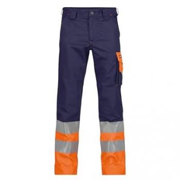 Dassy Warnschutz-Hose, Dunkelblau/neonorange, Größe 48