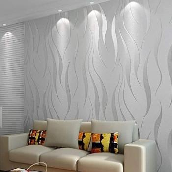 International Wallpaper: Minimalistische Wasserpflanzen-Vlies-Tapete, 5,3 m², QZ0149