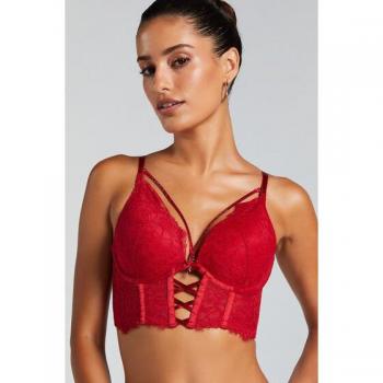 Longline Red Push‑Up Bra with Underwire & Padding – Charlotta