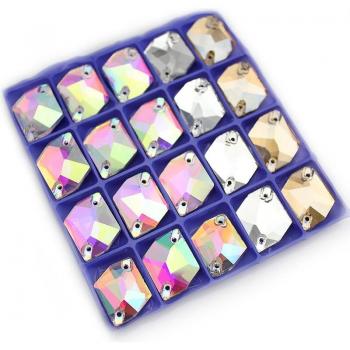 Sew-On Pear Shape Crystal AB Rhinestones 11x14mm