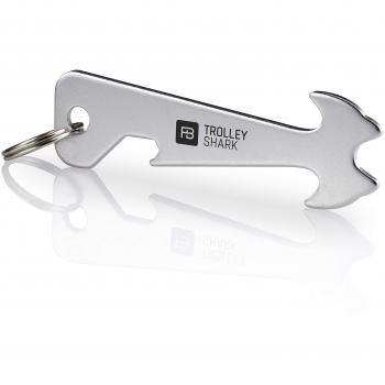 FABACH Trolley Shark Schlüsselring mit Edelstahl-Einkaufswagenöffner (1 Stück)