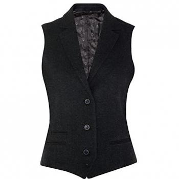 Navy 1920s Herringbone Tweed Waistcoat for Women – Size 14 UK