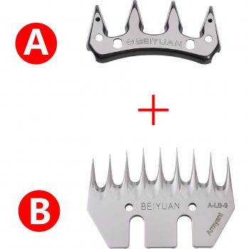 Set de 2 tijeras de esquilar ovejas y cabras, diseño recto con opción de hoja curva en 4/9/13 dientes