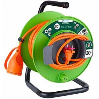 Câble universel 20 m, section 2×1,5 mm² – fil orange avec fiche Schuko+ – 49234