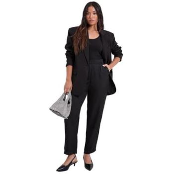 Slim‑Fit Black Satin Pants – Dorothy Perkins, Size 14