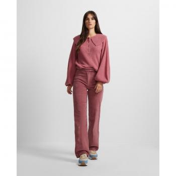 Pantalón culotte Silbon en tejido de pana rosa