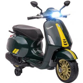 AIYAPLAY Scooter Vespa 6 V – Écran sonore, Feux d’avertissement, 2 roues – Vert (3‑6 ans)